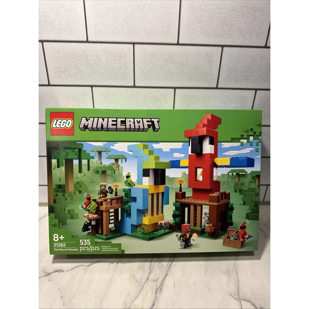 LEGO Minecraft Parrot Houses 21282 Toy 535PCS Jungle Building Set Gift
